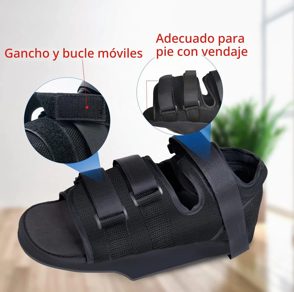 Zapatos postoperatorios para dedo del pie roto Orthowedge Ortopédico médico Pie Brace Antepié Zapato de descarga para cirugía (XL)