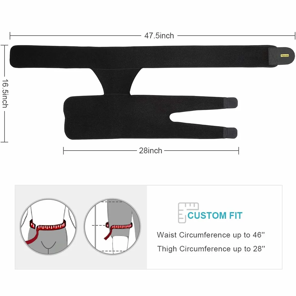 Muslera Soporte muslo, Soporte de Compresión para Cadera, Soporte para Ingle del Muslo, Manga de Compresión Muslo para Cuádriceps, Lesiones en las Articulaciones, Tensión Muscular Hombres Mujeres