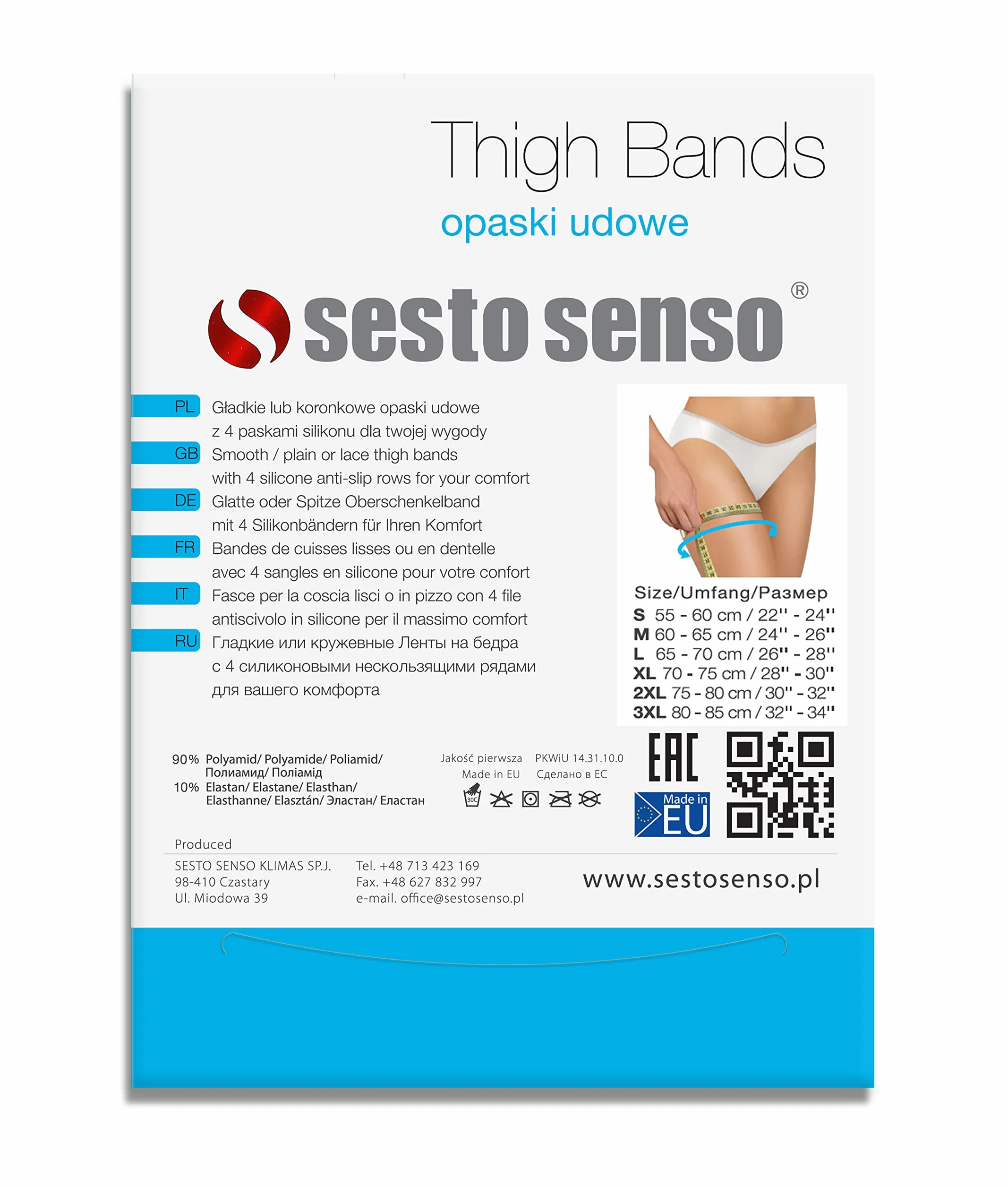 sesto senso 2 pares de bandas elásticas para el muslo, antifricción con 4 tiras de silicona