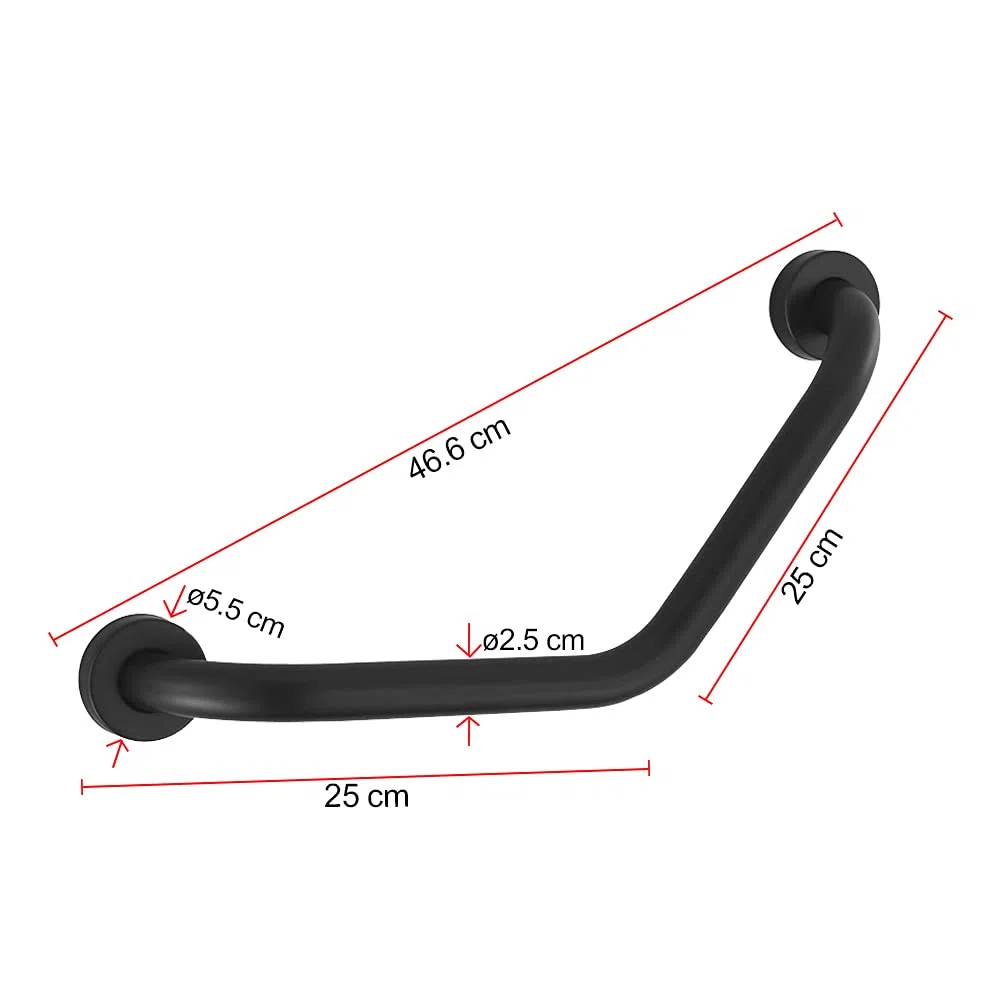 Asa de Seguridad para Baño Barra Soporte Ducha Acero Inoxidable Toallero de Ducha de Antideslizante Soporte Asidero de Ducha para Barandas para Ancianos y Niños, Negro