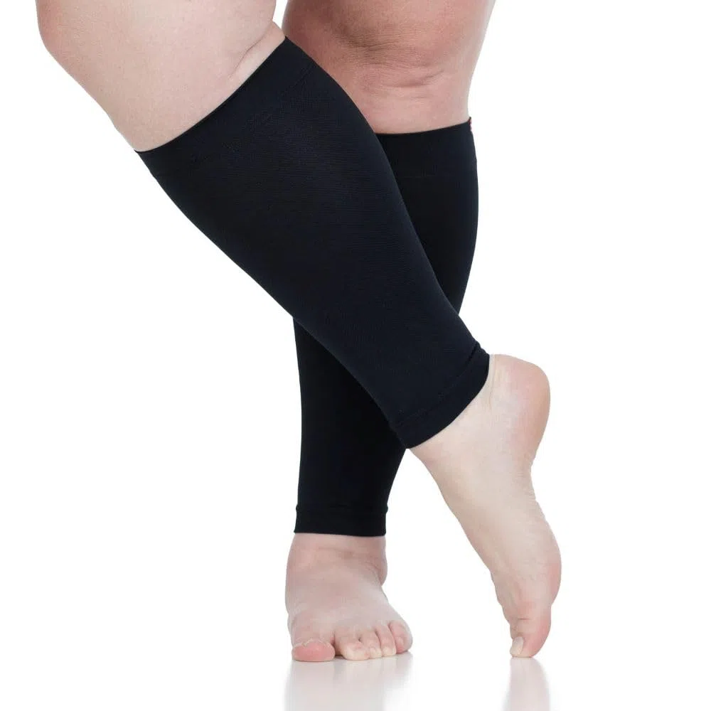 VIM & VIGR - Mangas de compresión unisex de nailon, 15-20 mmHg, multicolor, talla L, pantorrilla ancha