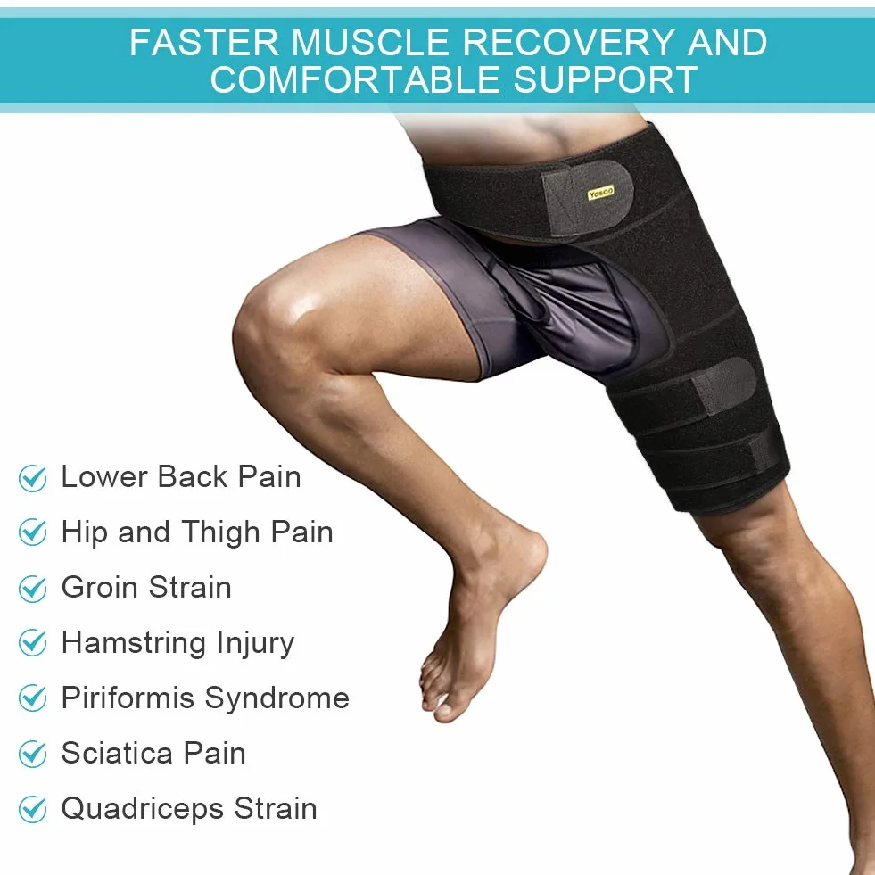 Muslera Soporte muslo, Soporte de Compresión para Cadera, Soporte para Ingle del Muslo, Manga de Compresión Muslo para Cuádriceps, Lesiones en las Articulaciones, Tensión Muscular Hombres Mujeres
