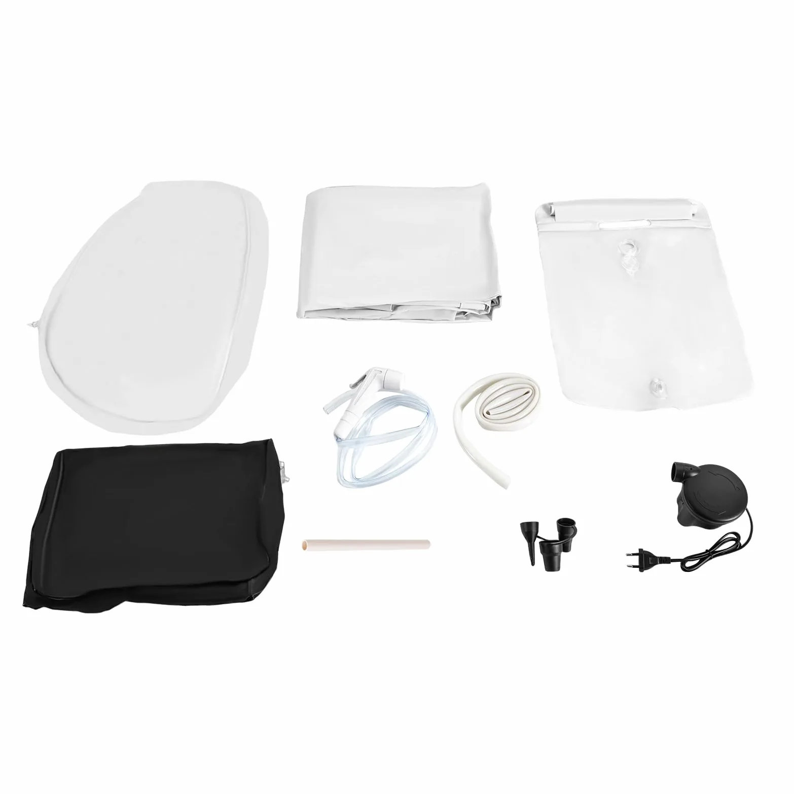 Juego de bañera de ducha inflable médica, sistema de ducha portátil junto a la cama con bomba, ayuda de baño simple en la cama para discapacitados/personas mayores (220 x 100 cm)