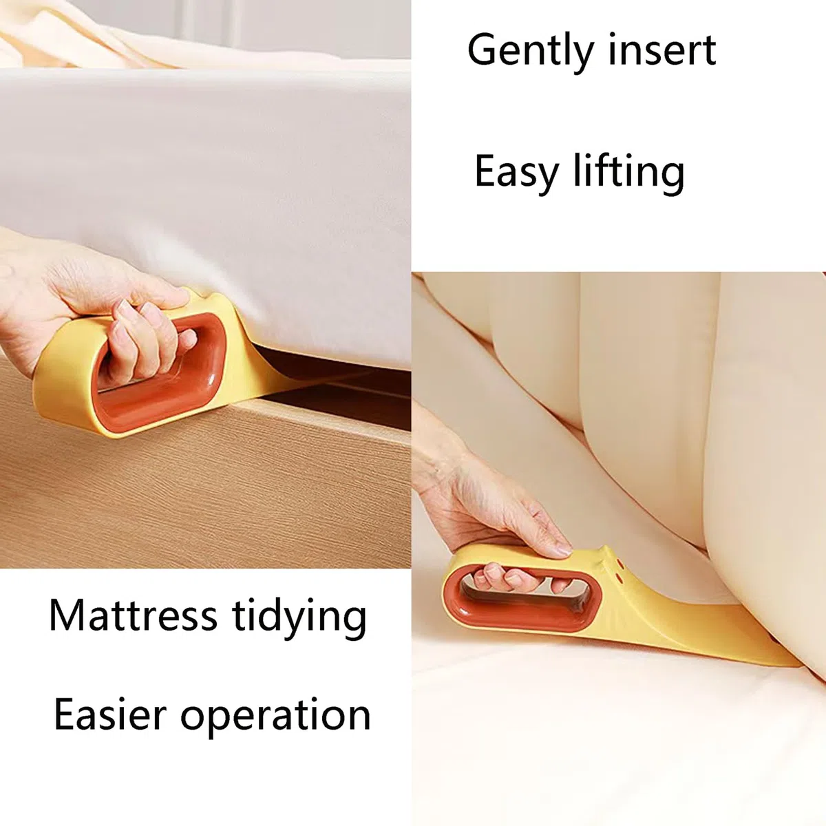Elevador De Colchonescol Choneselevador Protector Organizador Herramientas Ayuda para Sábanas - 2 Unidades, Amarillo, Cambiar la Ropa Cama Herramienta Cuña Elevar Colchon