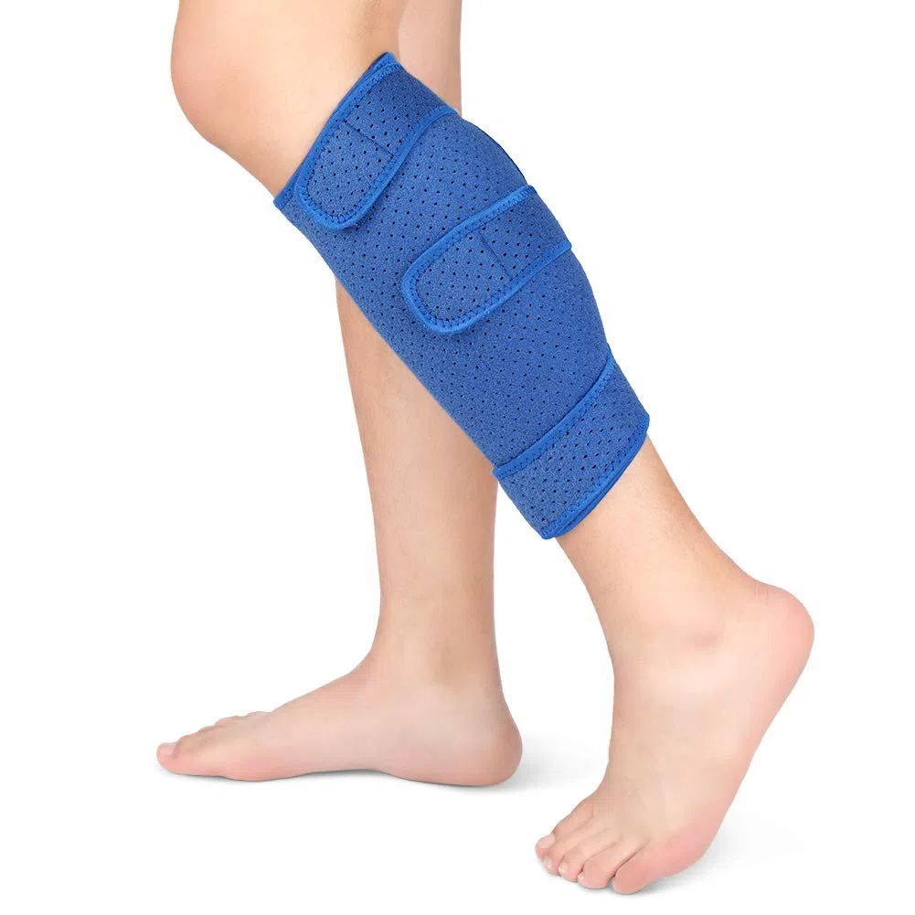 Yosoo Health Gear Soporte para Pantorrillas, Mangas de Compresión para la Pantorrilla, Sujeción de Pantorrilla y Espinilla Triple Banda Compresión Regulable, Mejora la Circulación Sanguínea