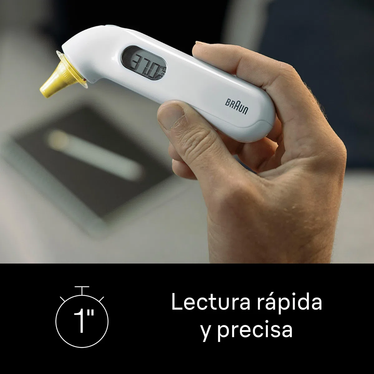 Braun ThermoScan 3 Termómetro de oído, Medición rápida en 1 segundo, Indicador acústico de fiebre, Pantalla digital, Apto para bebés y niños pequeños,La marca #1 entre los médicos(1), IRT3030