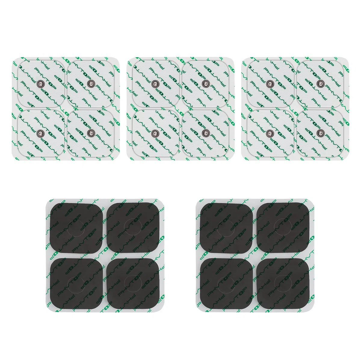 Electrodos para Tens compatible con Compex, parches para electroestimulador autoadhesivos broche de presión fácil con conexión de botón de 3,75 mm (paquete de 20)