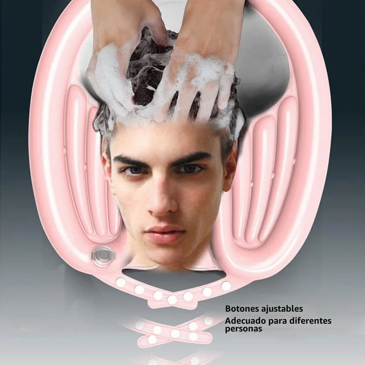 Lavabo inflable para champú, bandeja portátil para lavar el cabello con bomba de aire y drenaje, cuenco ligero para champú postrado en cama, discapacitados, personas mayores, embarazadas, niños