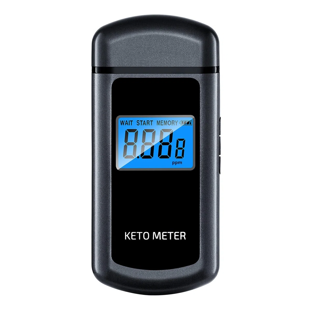 Medidor de cetonas para respirar cetonas, medidor de aliento profesional de cetosis, portátil, recargable, con 10 boquillas intercambiables para pruebas de cetosis (negro)
