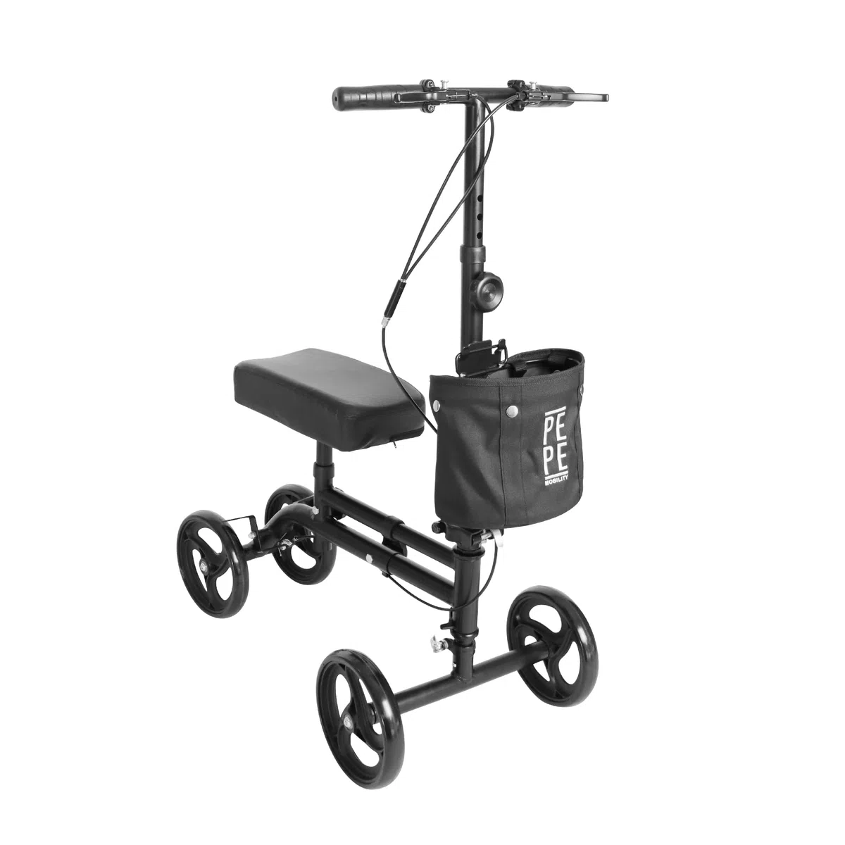 PEPE Mobility Andador de Rodilla Ortopédico con Doble Freno, Orientable Ajustable, Alternativa a Muletas