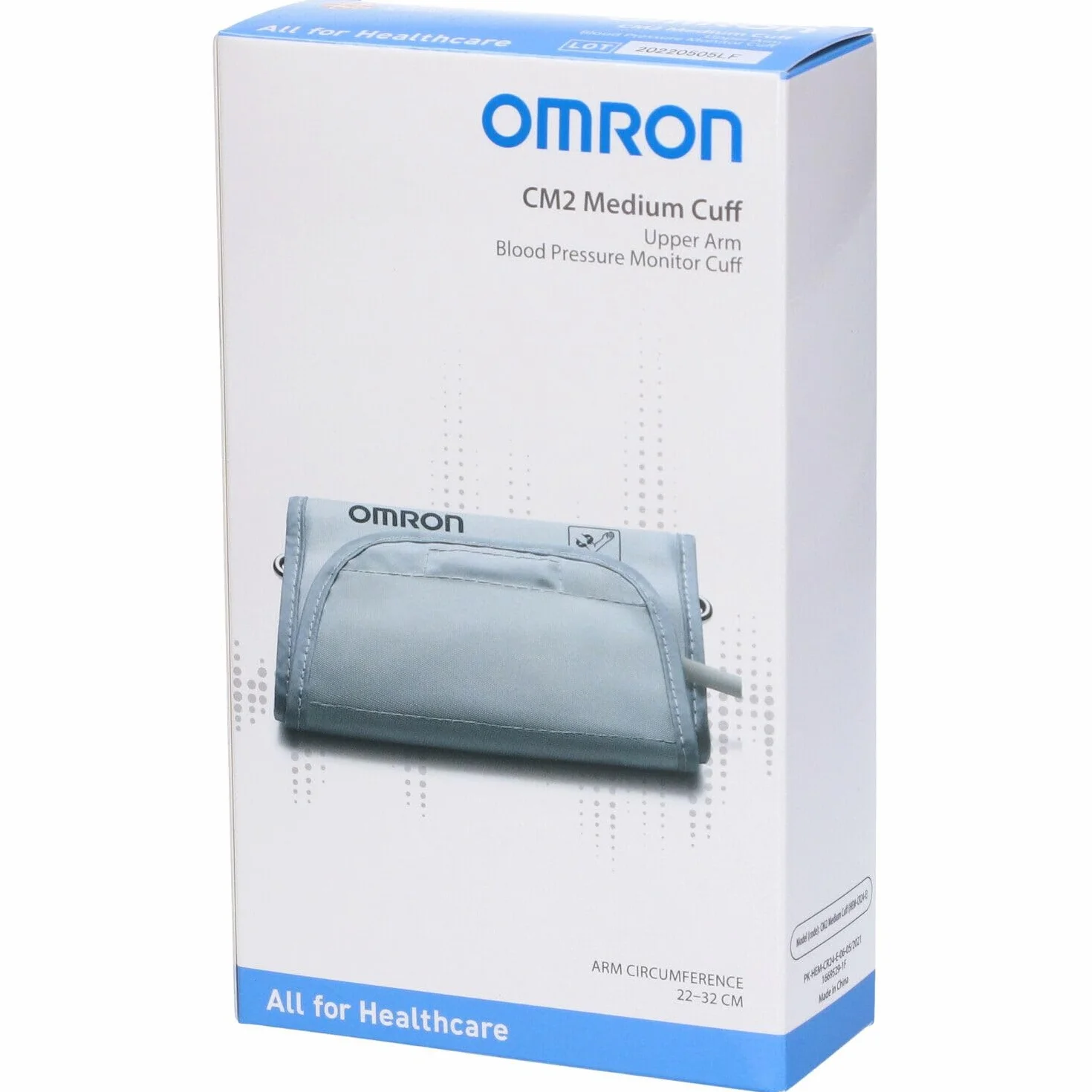 OMRON Manguito de tensiómetro mediano para medidor de tensión arterial de brazo OMRON, 22-32 cm