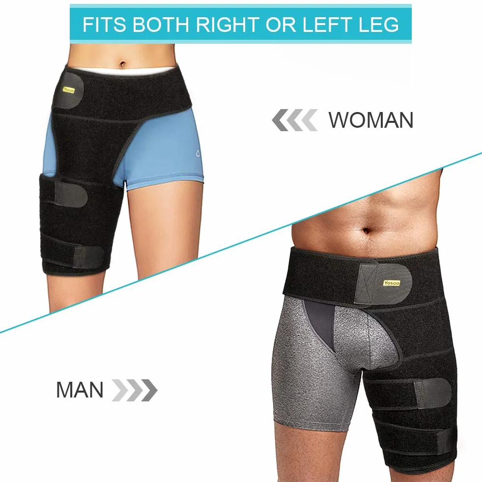 Muslera Soporte muslo, Soporte de Compresión para Cadera, Soporte para Ingle del Muslo, Manga de Compresión Muslo para Cuádriceps, Lesiones en las Articulaciones, Tensión Muscular Hombres Mujeres