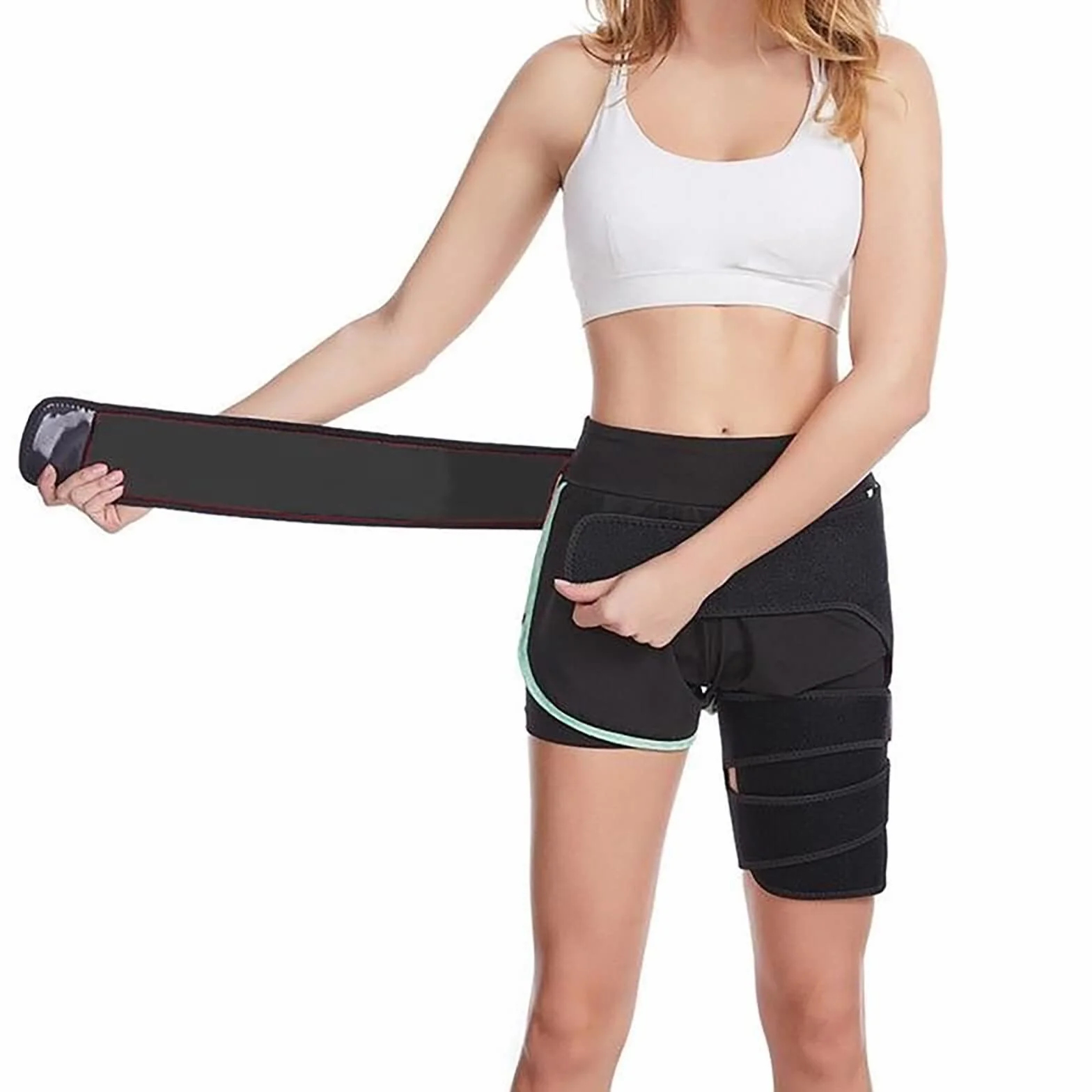 Manga de compresión para muslos para aliviar el dolor de ciática, soporte de compresión para piernas, caderas, ciática, cuádruple, tensiones musculares, estabilizador de apoyo para las articulaciones