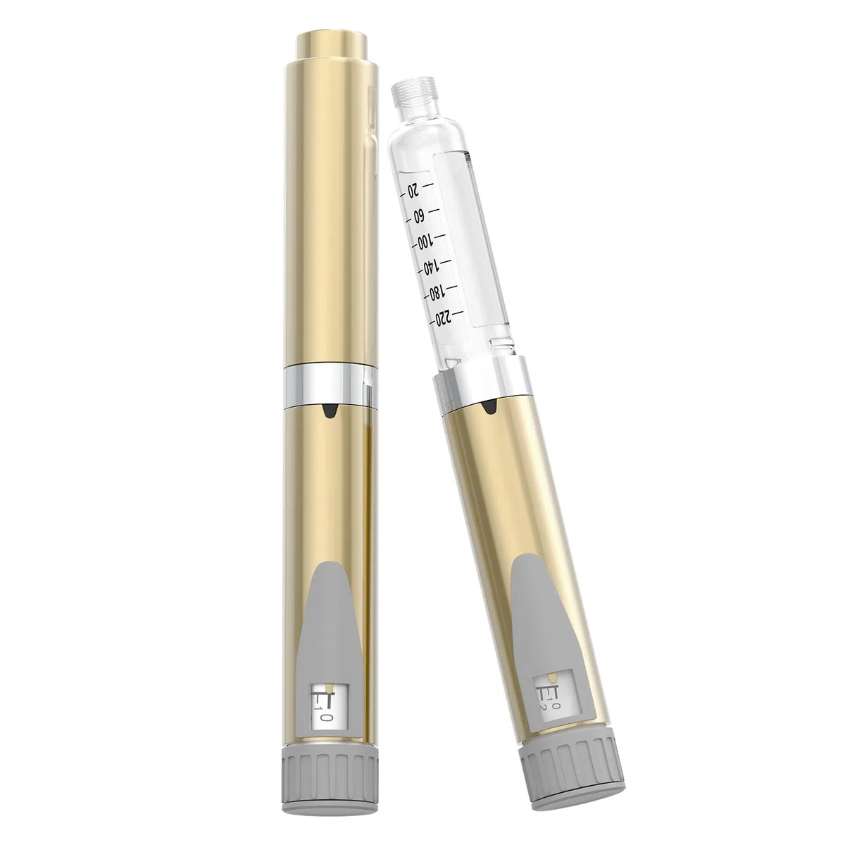Bolígrafo de Insulina Reutilizable, Dosificador Preciso, Compatible con Cartuchos de 3 ml, 1–60 Unidades, Dorado