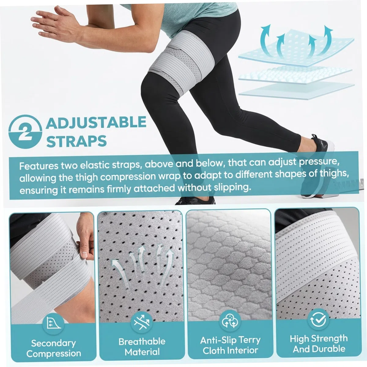 Soporte de Cadera - Soporte de Cadera - de Compresión Ajustable para Alivio de la Ciática, para Hombres y Mujeres, Gris, Derecha