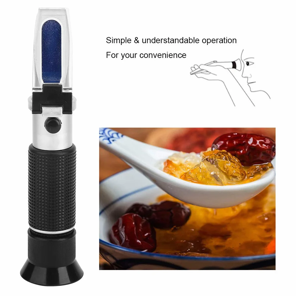 Omabeta Refractómetro Veterinario para Refractómetro de Calostro Brix 21 * 9 * 5 Refractómetro Medidor de Prueba de Azúcar 0 20% con índice Preciso para Compensación Automática de Temperatura
