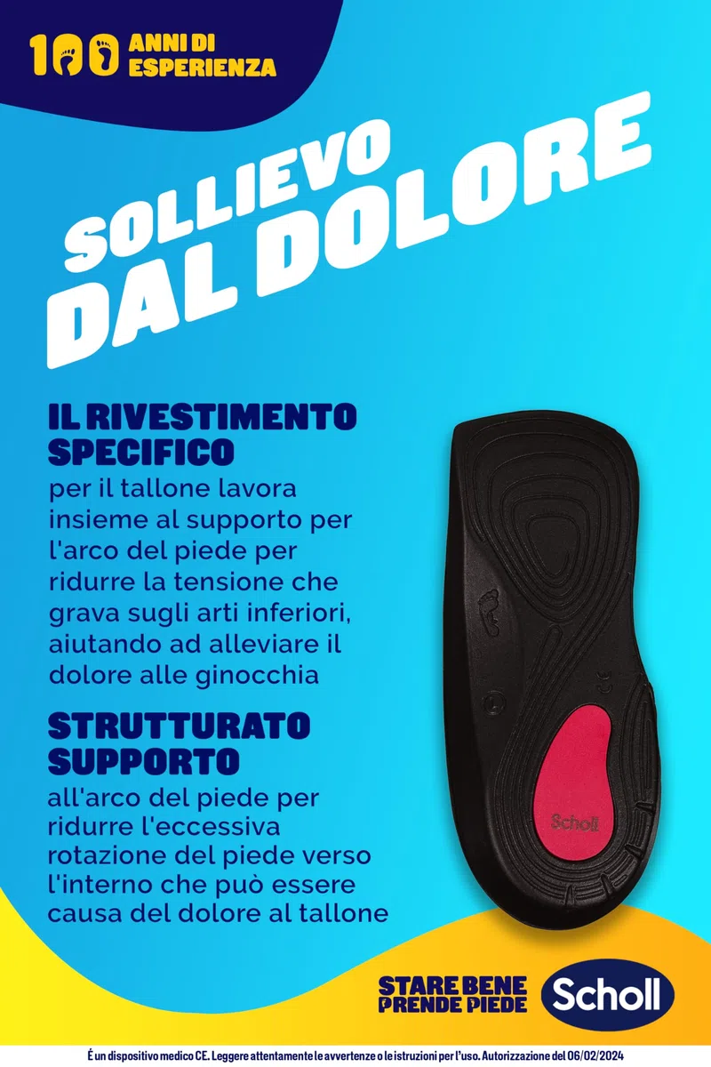 Scholl In-Balance - Plantilla de alivio del dolor de rodilla a talón, plantillas con gel amortiguador de doble capa con soporte flexible, talla S (37-39,5), 1 par