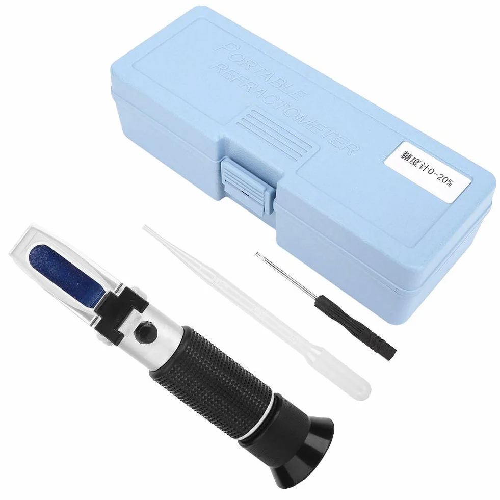 Omabeta Refractómetro Veterinario para Refractómetro de Calostro Brix 21 * 9 * 5 Refractómetro Medidor de Prueba de Azúcar 0 20% con índice Preciso para Compensación Automática de Temperatura