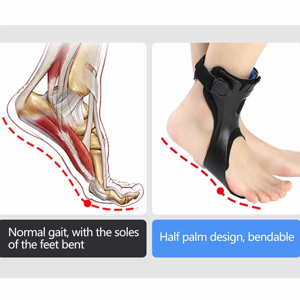 Drop Foot Brace Ortho AFO AFOs Soporte para el tobillo con cómodo airbag hinchable para zapatillas de andar Hemiplegie Stroke (Pie derecho, Medium)