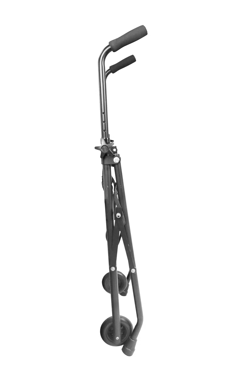 Andador para Ancianos Plegable 2 Ruedas, Aluminio Ligero, Personas Mayores, Negro
