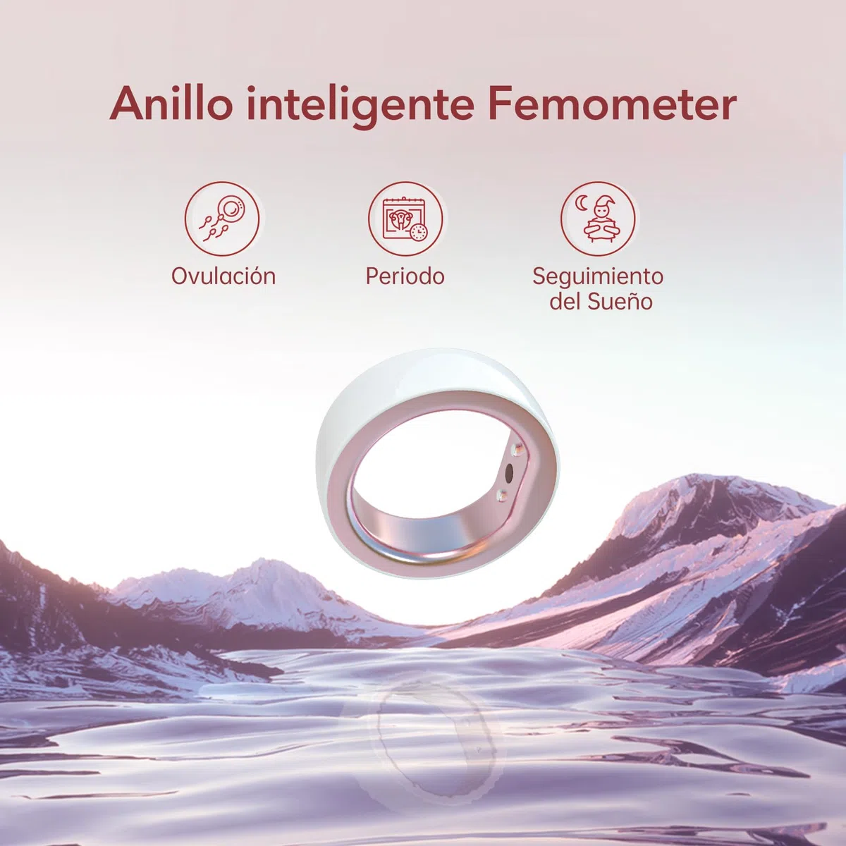 Femometer Anillo Inteligente Seguimiento Fertilidad Ovulación Sensor Temperatura Sincronización Automática Talla 8