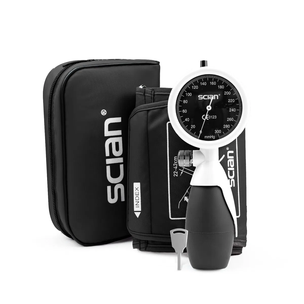 SCIAN - Tensiómetro manual de brazo aneroide con brazalete europeo (22-42 cm), incluye bolsa de transporte para enfermeras, médicos y personas mayores