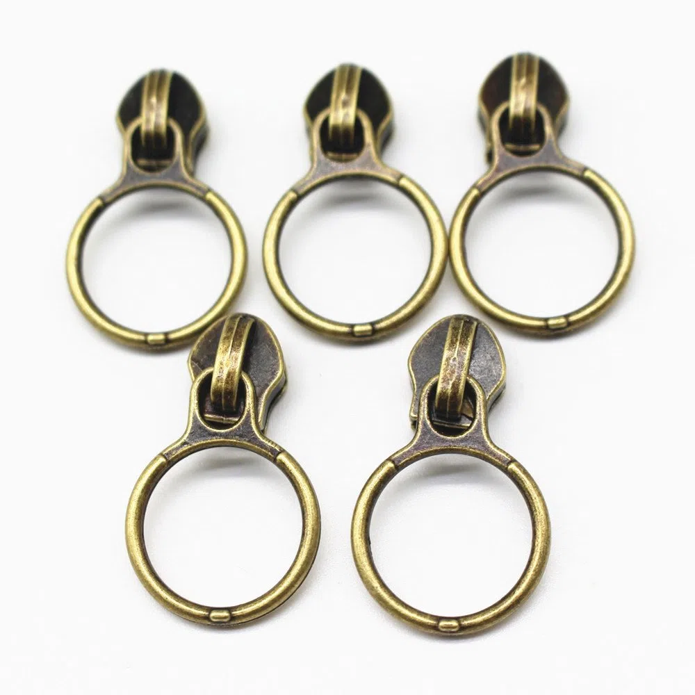 YaHoGa 50 piezas Deslizadores para #5 Nailon Cremalleras 30 mm de ancho (Bronce)