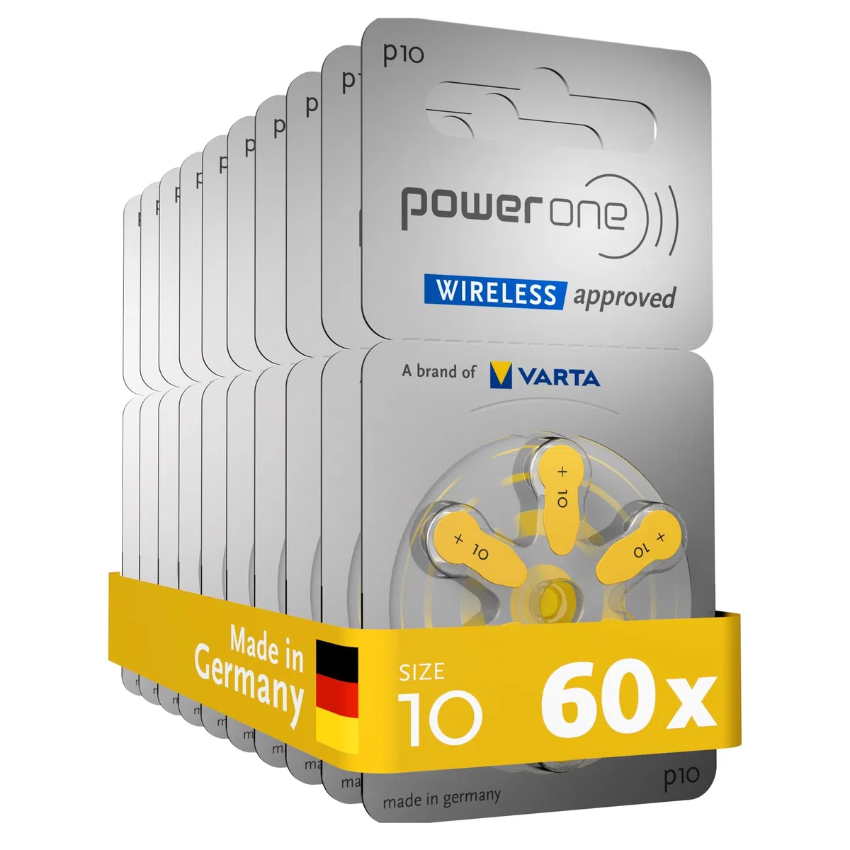 Varta baterías de aparato para ayuda para sordos 60 piezas Varta Powerone p10 PR70 100 mAh 1,4 V