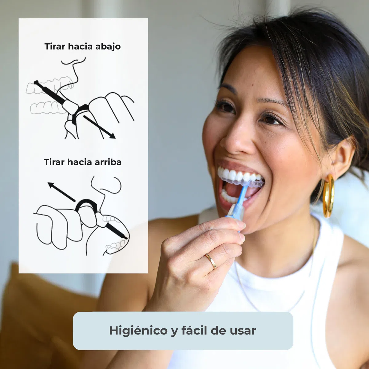 PUL Herramienta para masticar y quitar alineadores transparentes 2 en 1 PUL - Rosa | Combo masticable + removedor de ortodoncia | Accesorio dental higiénico, reutilizable y sin BPA para Invisalign