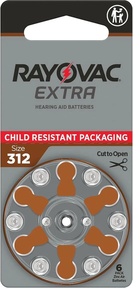 60 x Rayovac Extra 312 Hörgerätebatterien Sparpack