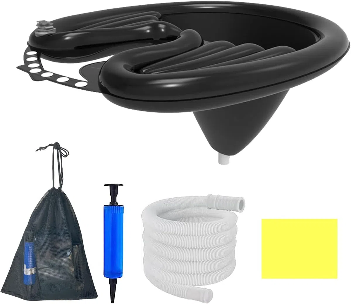 3 Pcs Tazón De Champú Inflable,Lavabo Inflable Portátil Para Champú Lavacabezas Hinchable Lavabos Plegables De Pvc Con Tubo De Drenaje Y Bomba Para Personas Mayores, Discapacitados, Niños
