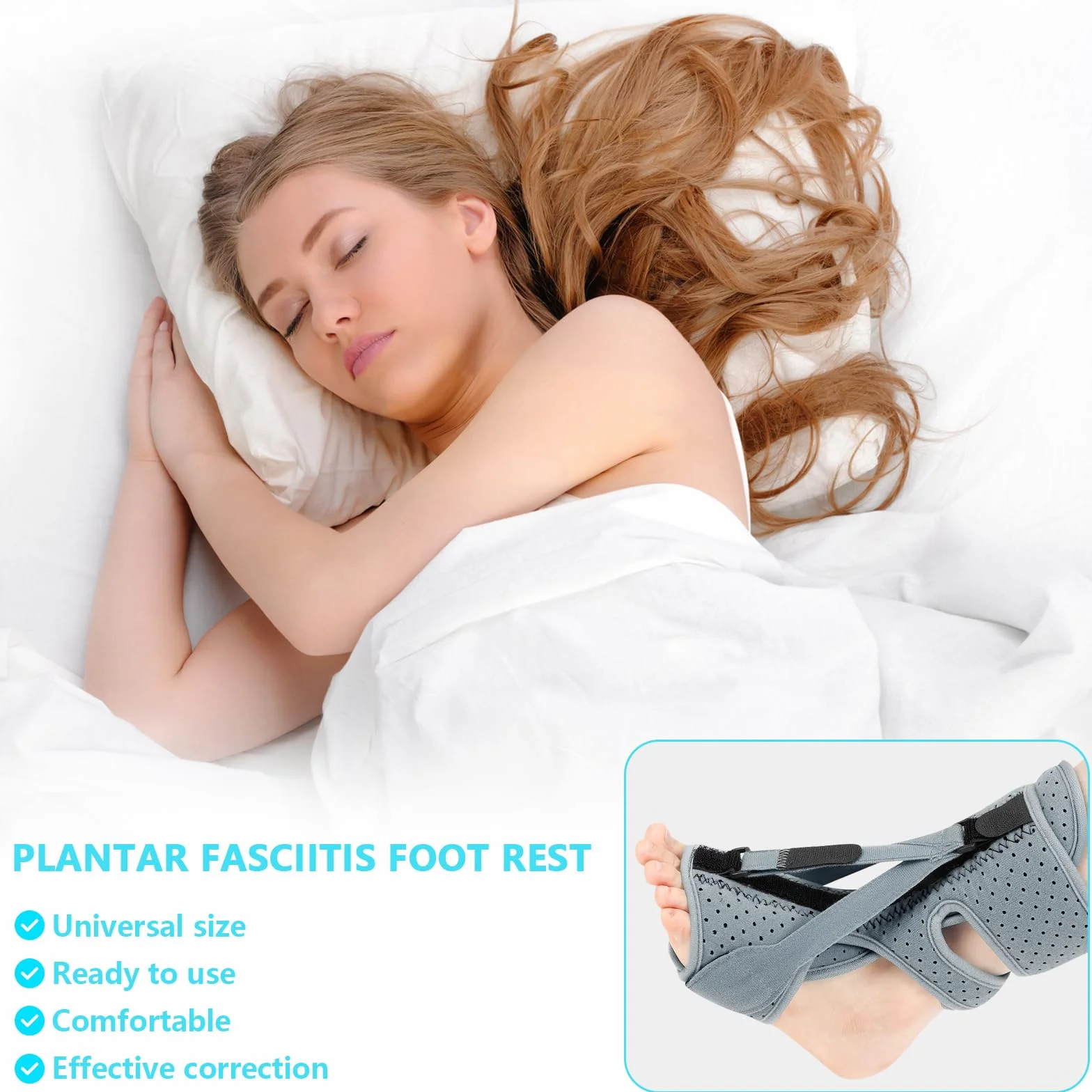 FéRula Nocturna Para Fascitis Plantar Correas Ajustables Fascitis Plantar FéRula Nocturna TalóN Alivio Del Dolor Alivio Del Dolor Tendinitis De Aquiles Vendaje (Gris)