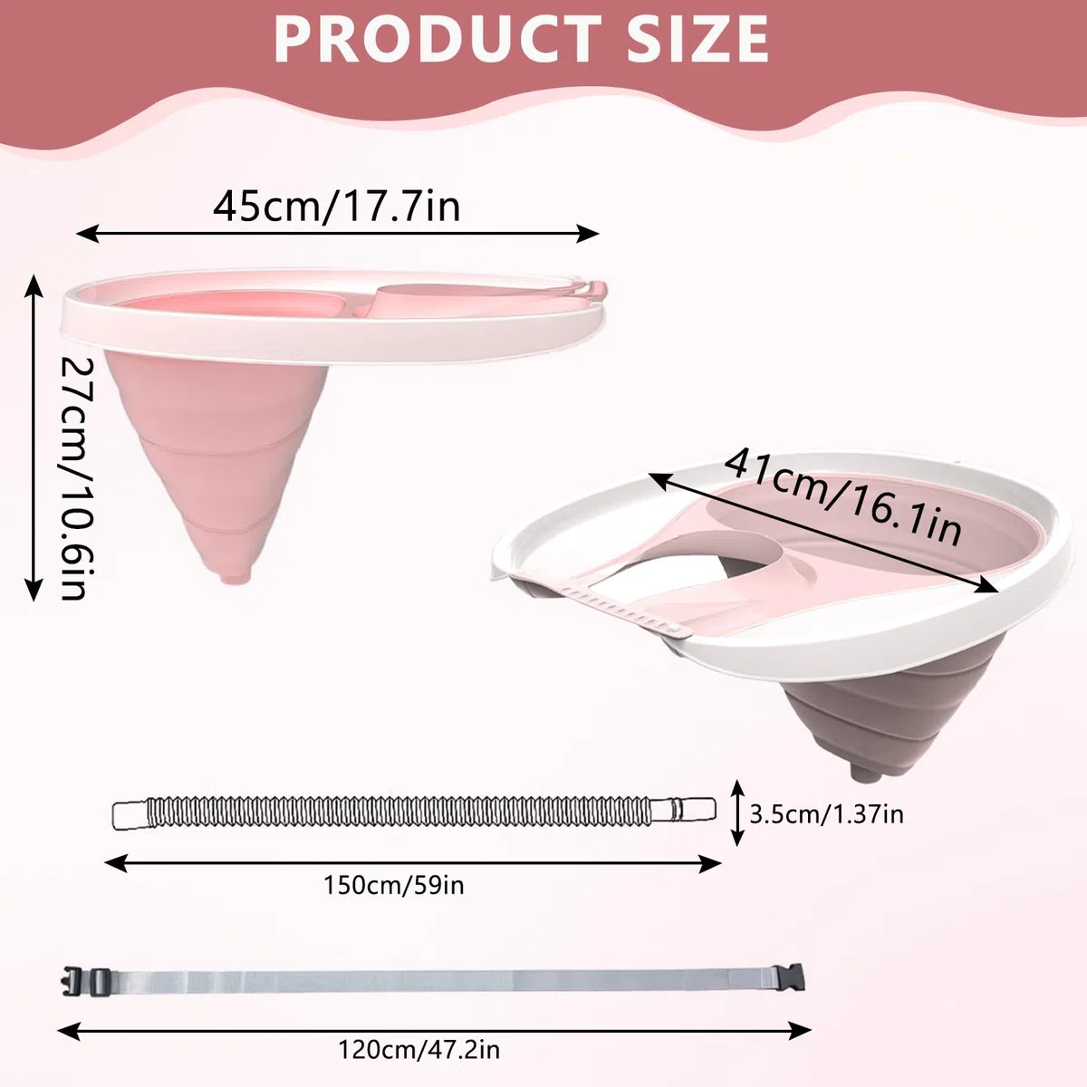 Lavacabezas Plegable, Lavacabezas Portatil con Tubo Desagüe, Lavacabezas Portátil TPE para Personas Encamadas, Herramienta Lavar Cabello para Mujeres Embarazadas y Personas con Movilidad Reducida (C)
