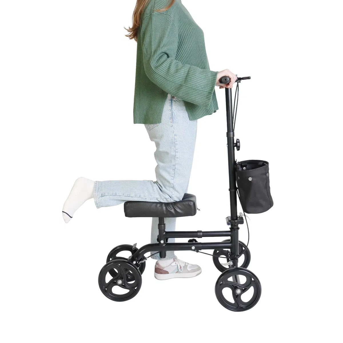 PEPE Mobility Andador de Rodilla Ortopédico con Doble Freno, Orientable Ajustable, Alternativa a Muletas