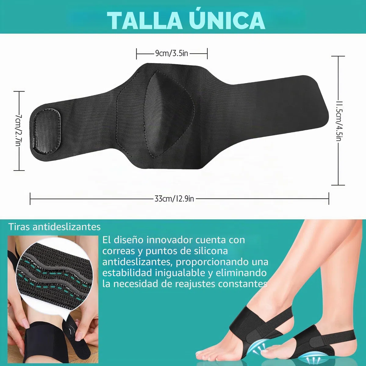 Ajustable Arco Para Soporte: con Gel Compresion Almohadilla de Aliviar Plantar Fascitis Dolor Hombre Mujer