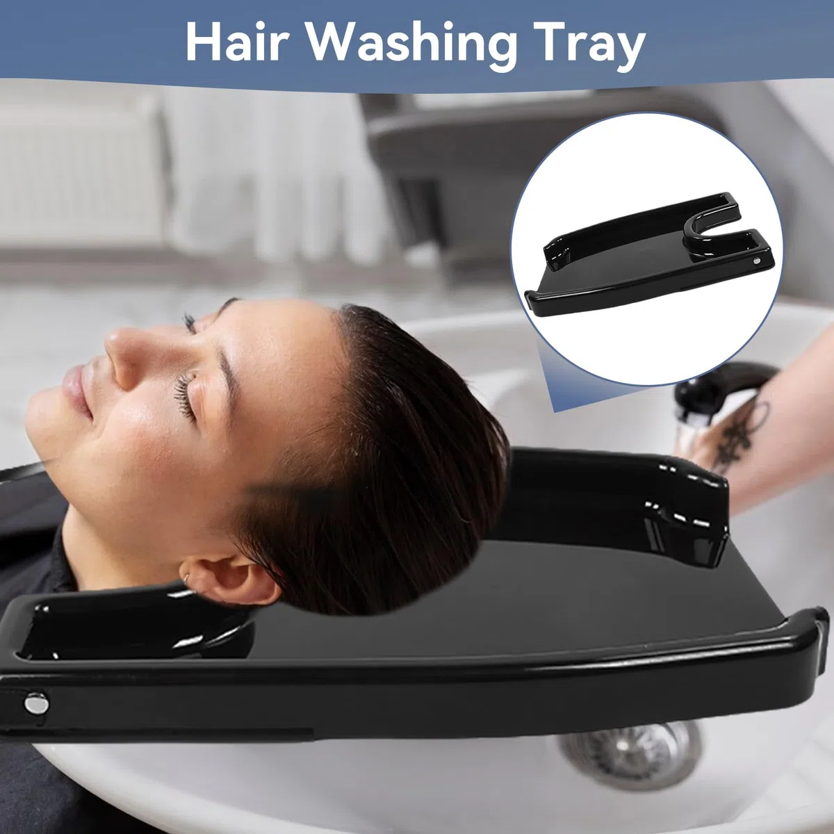 Agatige Bandeja Para Lavar El Cabello, Portátil Cómoda Para El Hogar Herramientas Para Lavar El Cabello Fregadero Inflable Para El Cabello Para Discapacitados, Ancianos Y Mujeres Embarazadas(Negro)