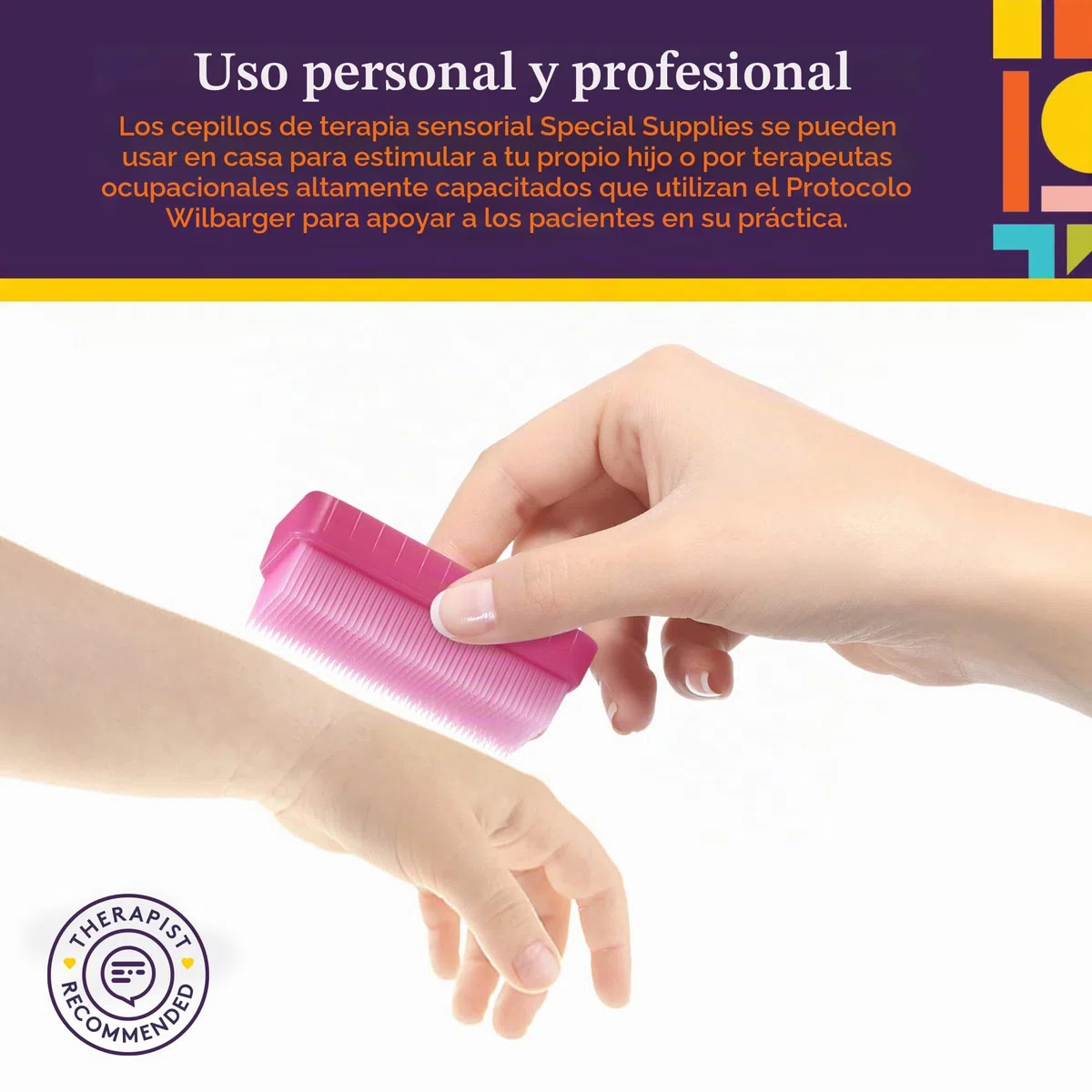 Special Supplies Cepillo sensorial para terapia terapéutica para cepillado ocupacional y sensorial, herramientas estimulantes y calmantes para niños y adultos, cerdas suaves y flexibles, sin látex