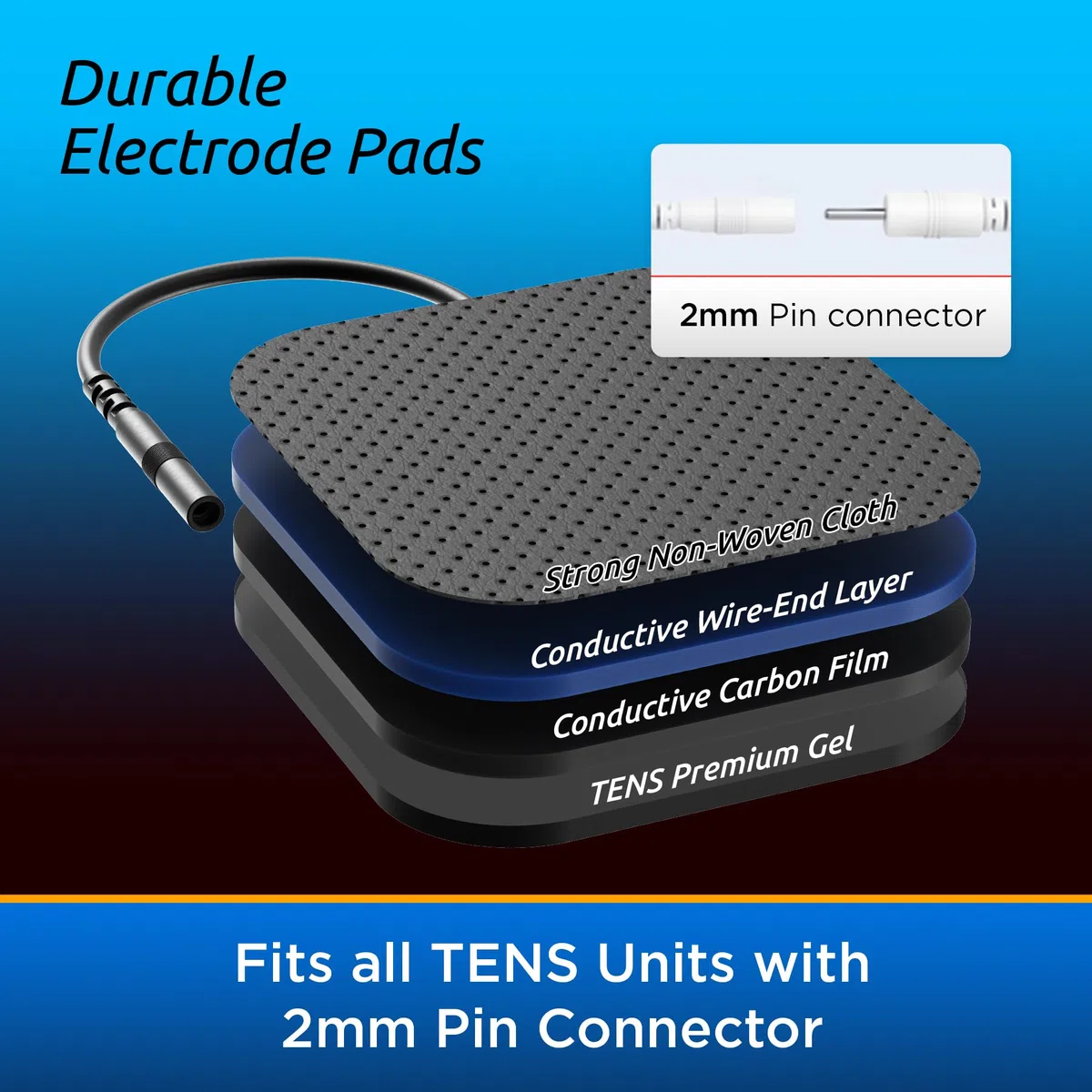 Paquete de 12 almohadillas de electrodos autoadhesivas para AS9026 (Negro)