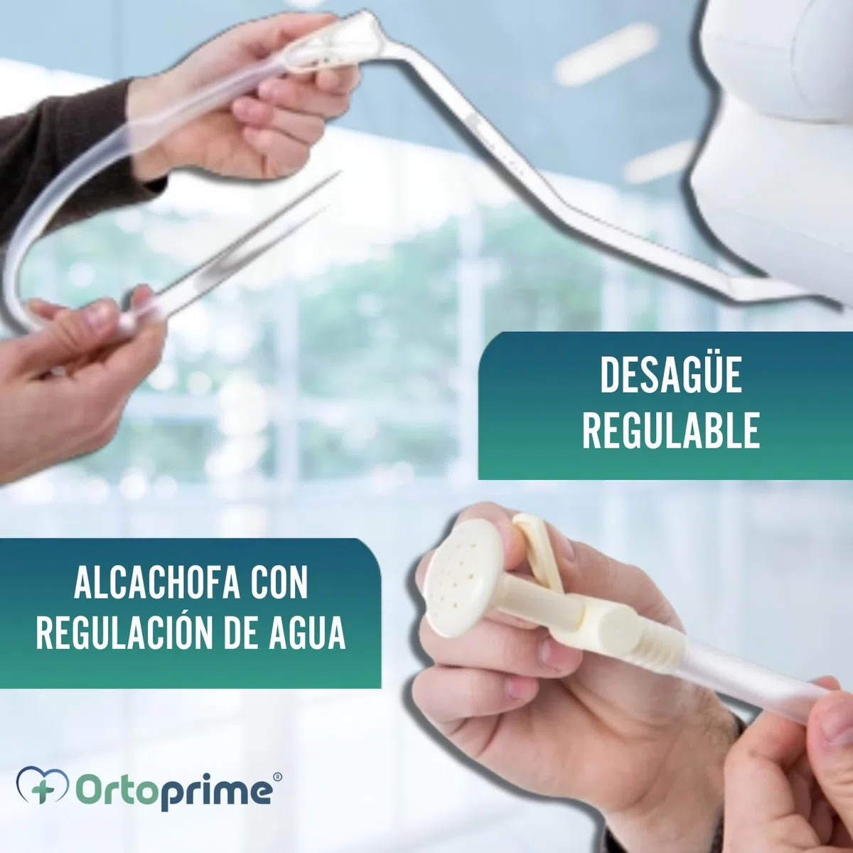 OrtoPrime Lavacabezas Hinchable para Cama KIT COMPLETO con tubo de Drenaje y Bolsa - Ortopedia Lavacabezas Portátil PELUQUERÍA y HOGAR con Hinchador - Lavabo de Cabello Bañera Hinchable para Cama