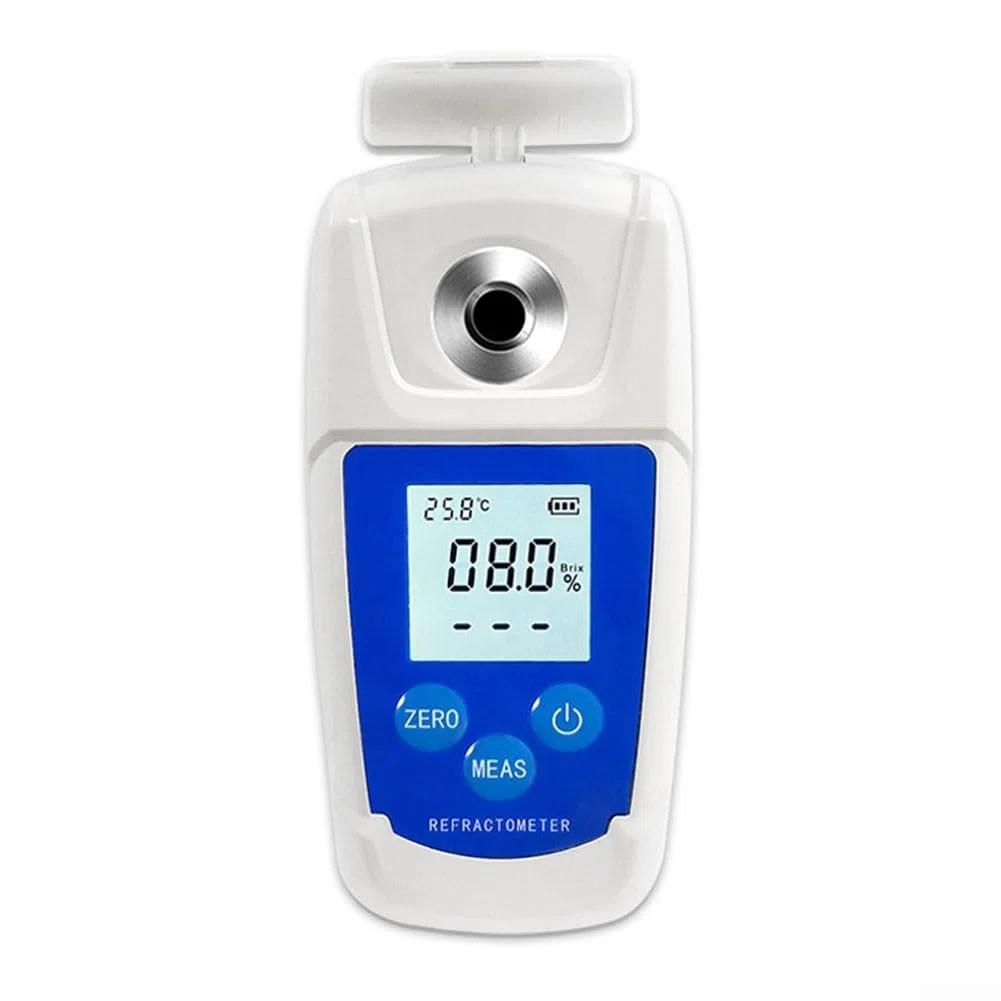 Medidor digital de azúcar con rango de 0-32% y 0-55%, probador de azúcar de alimentos impermeable con compensación automática para uso en la industria de alimentos y bebidas (0-55%)