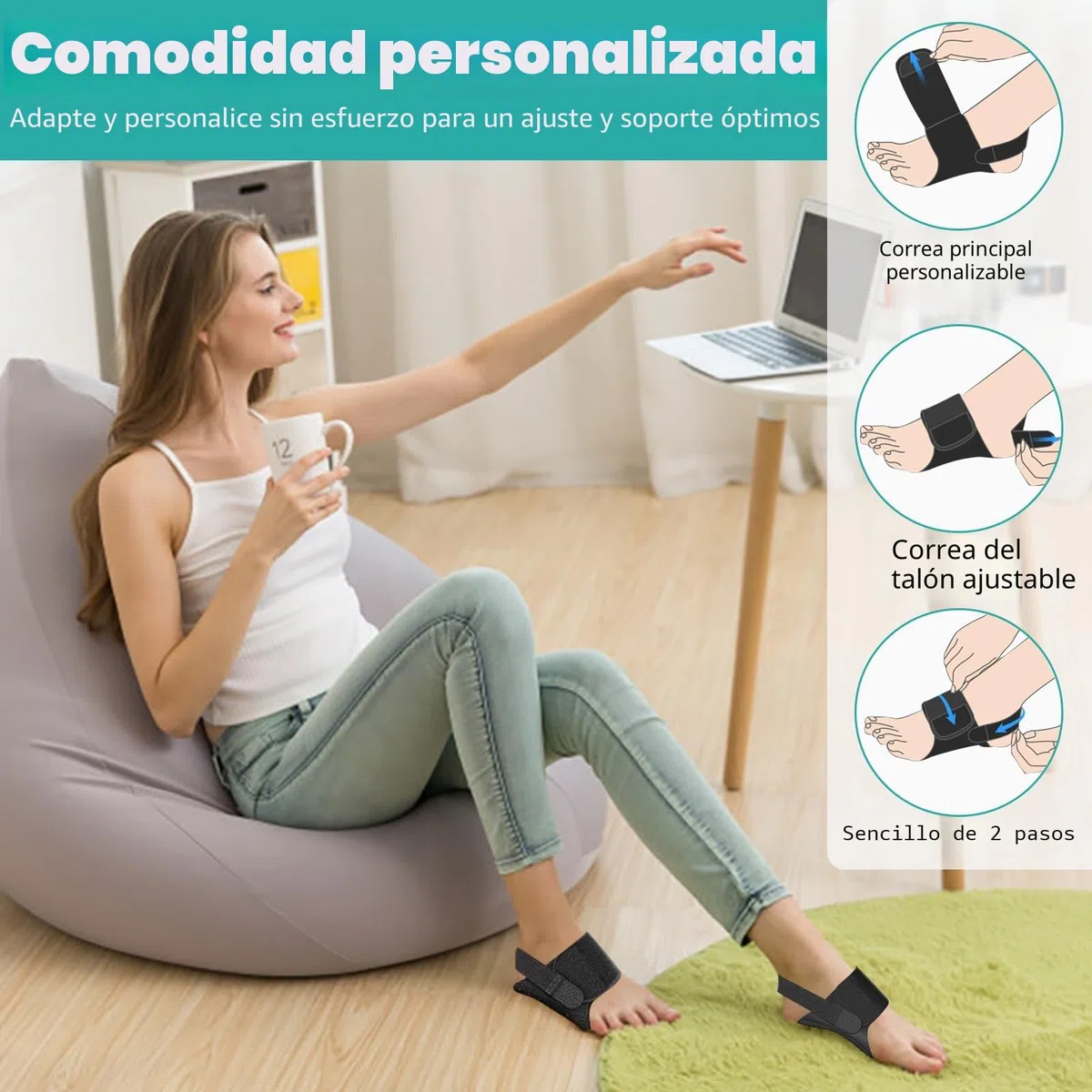 Ajustable Arco Para Soporte: con Gel Compresion Almohadilla de Aliviar Plantar Fascitis Dolor Hombre Mujer