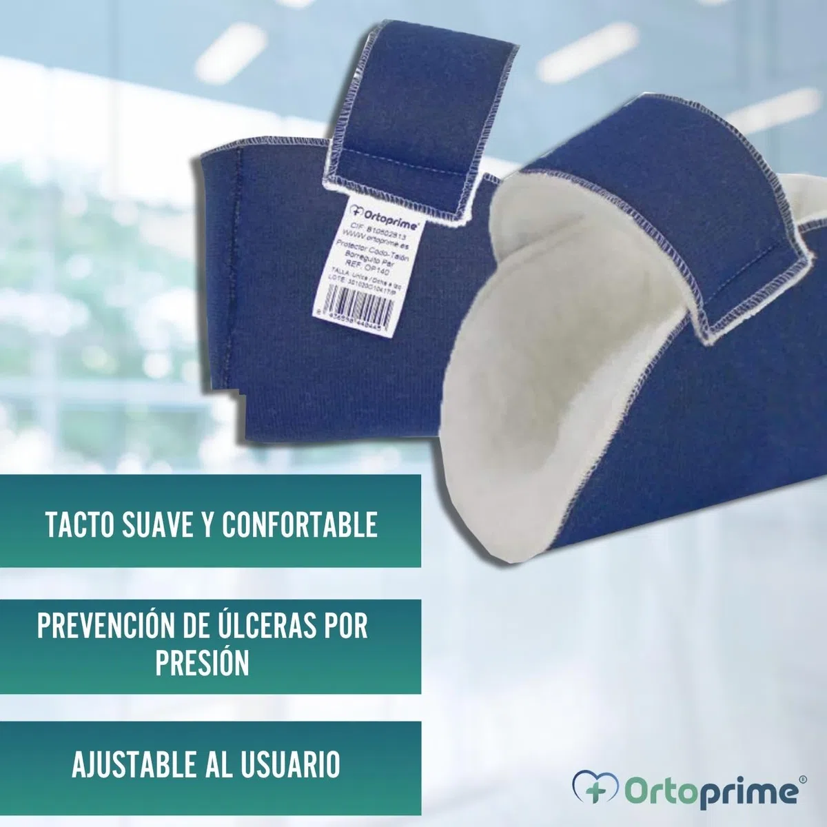 OrtoPrime Par PATUCOS Antiescaras Azules 2 UNIDADES - Protector Talones + Codos PREVENCIÓN Úlceras y llagas - Taloneras Antiescaras UNIVERSAL - Cojín Antiescaras Pies Suave + Cómodo